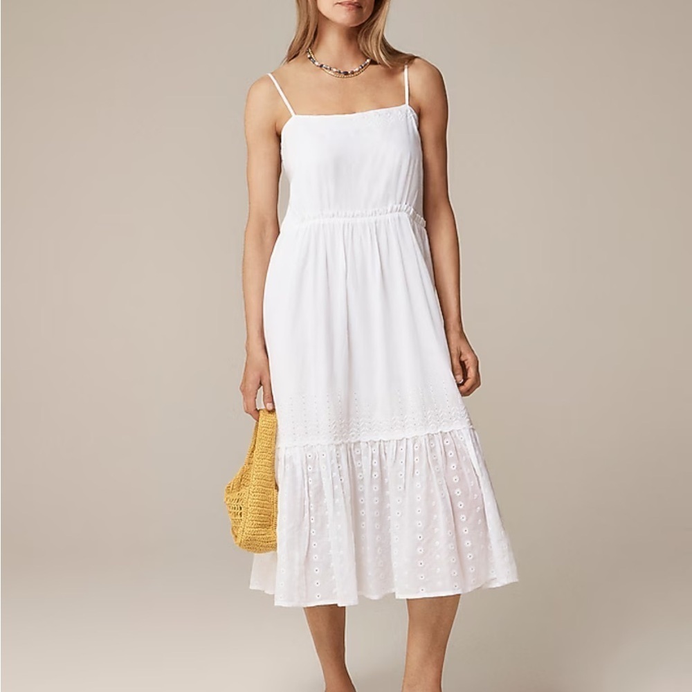 J crew white Sorrento dress in cotton voile